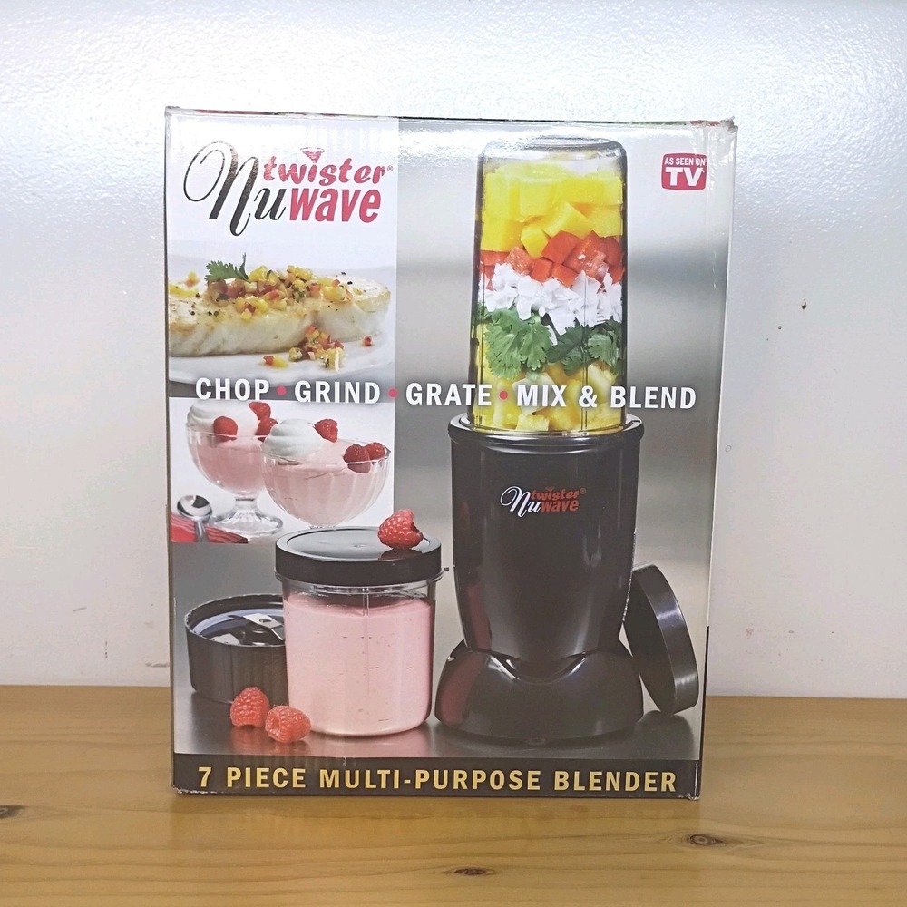 NuWave Twister 7 Piece Multi Purpose Blender Set Black Chop Grind Mix Blend‎